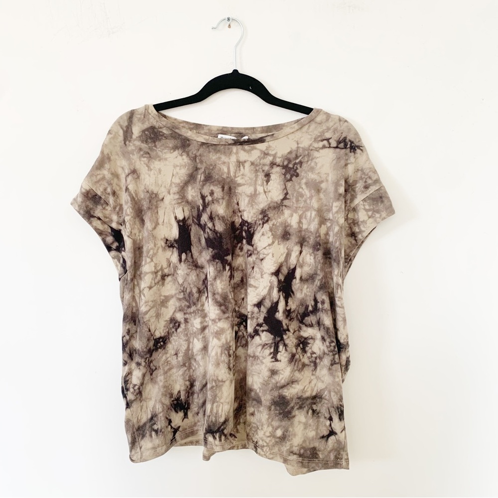 Mission D’Amelie Brown Patterned Classic Cap Sleeve T-shirt